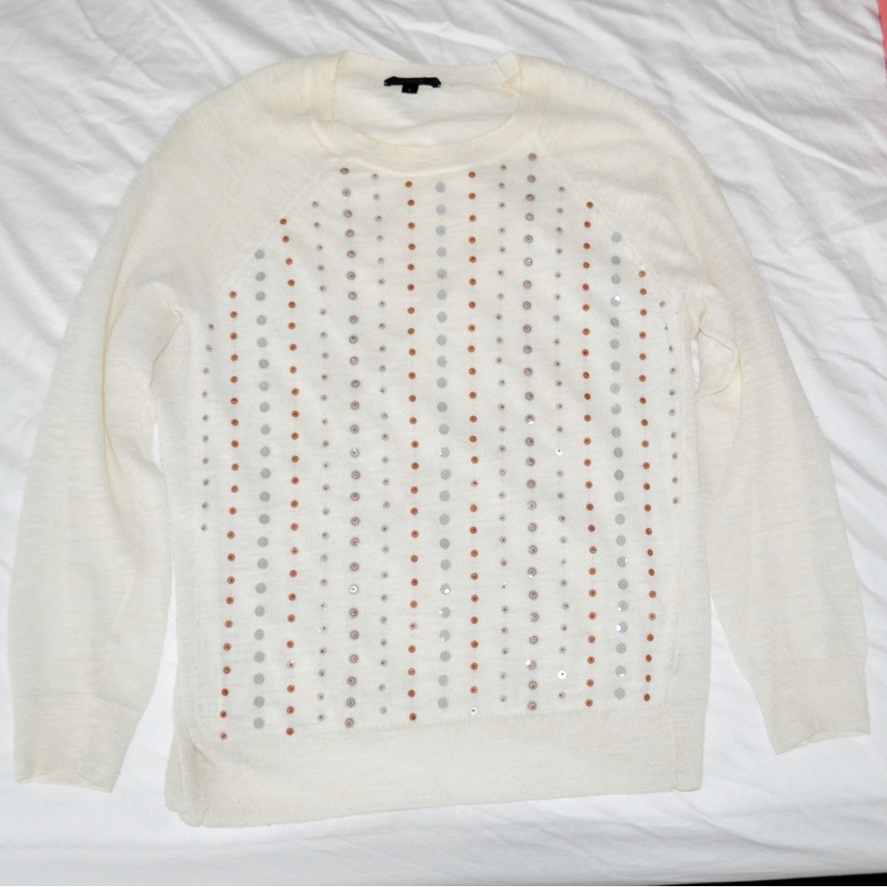J. Crew Stacked Sequin Sweater in Ivory - Picture 2 of 9